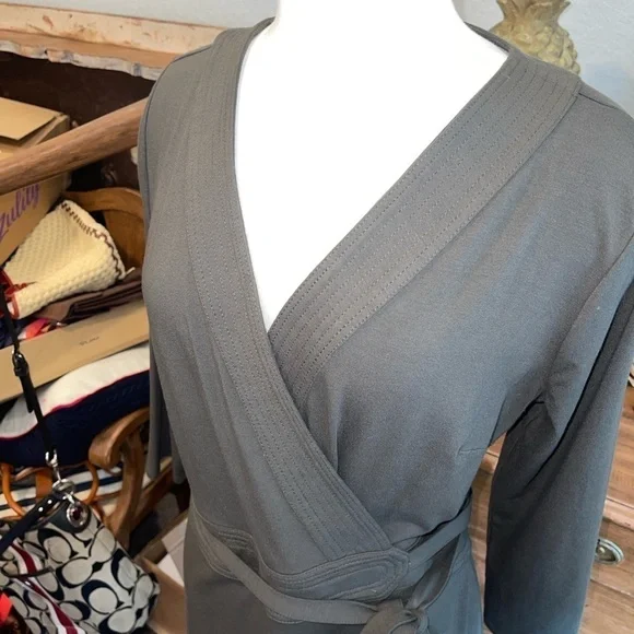 Ella Moss Women's Dress Size S Black/White Stripe Wrap Sleeveless Tie Shoulder - Picture 6 of 12